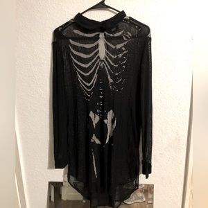 Mesh Skeleton High Low Tunic